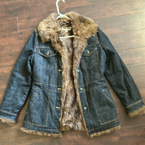 MARVIN RICHARDS Faux Fur Jean Jacket. Size M - Picture 5 of 6